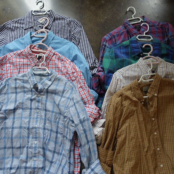 Lot of 8 J.Crew mens Tall Large L LT cotton casual workwear office shirts - Picture 13 of 16